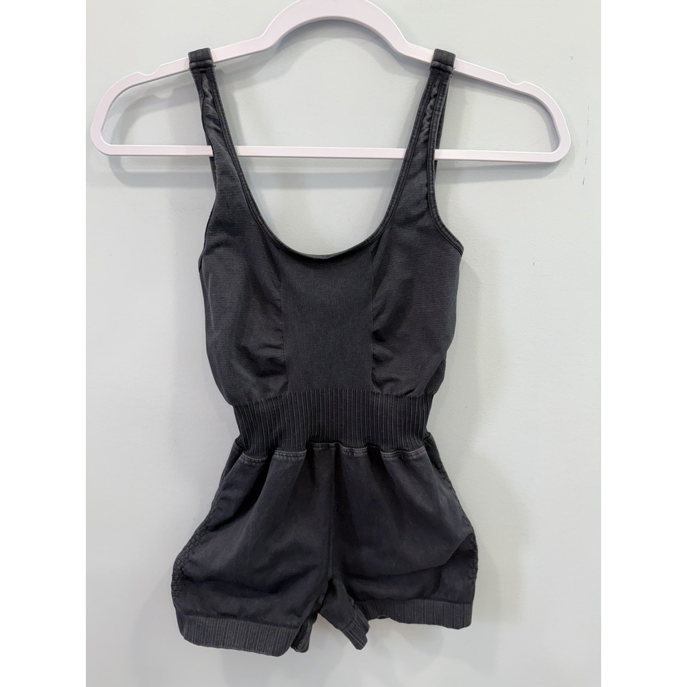 Free People FP Movement Good Karma Runsie Romper XS/S Activewear Black